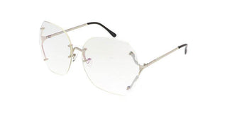 Metal Oversized Rectangular Blue Light Filtering Clear Lens Computer Glasses - Just Believe Boutique