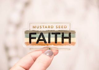 Mustard Seed Faith Clear, Vinyl Sticker, 3x3 in. - Just Believe Boutique