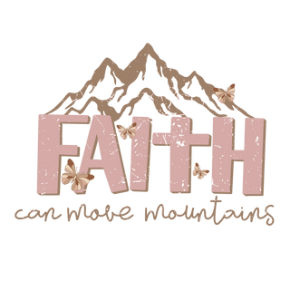 Retro Faith Can Move Mountains Vinyl, Sticker, 3x3 in - Just Believe Boutique
