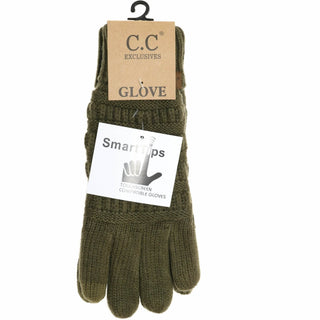 Solid Cable Knit CC Gloves - Just Believe Boutique