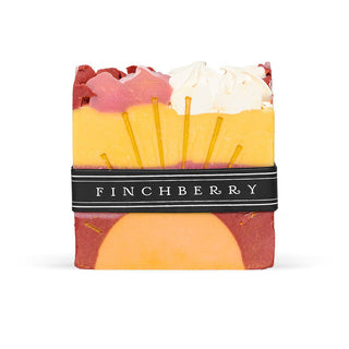 FinchBerry layered soap bar with ribbon label