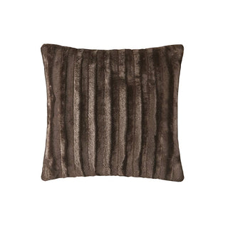 Olliix Plush Fur Throw Pillow and Blanket, Brown