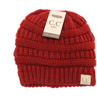 Kids Solid Fuzzy Lined CC Beanie