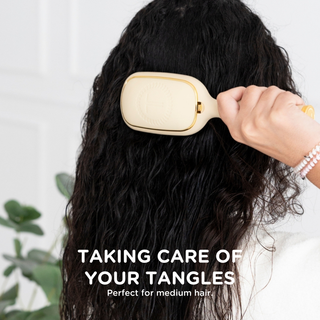 TELETIES Medium Hair Detangling Brush - Tan