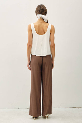 CRINKLE WIDE-LEG PANTS