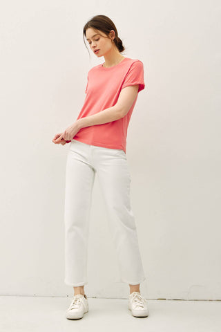 BOXY CUT TEE W/ ROLL SLEEVE