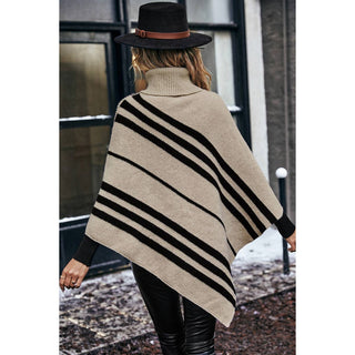 Khaki & Black Poncho