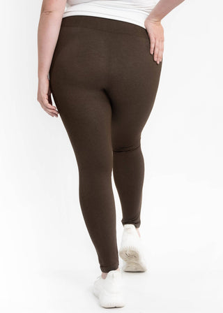 High Waist Crossover Leggings - Curvy Fit: BLACK DENIM