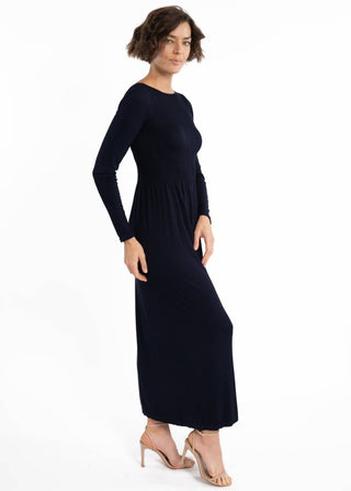 Long Sleeve Maxi Dress: Black