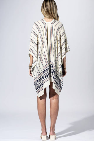 Indigo Geo Border Kimono