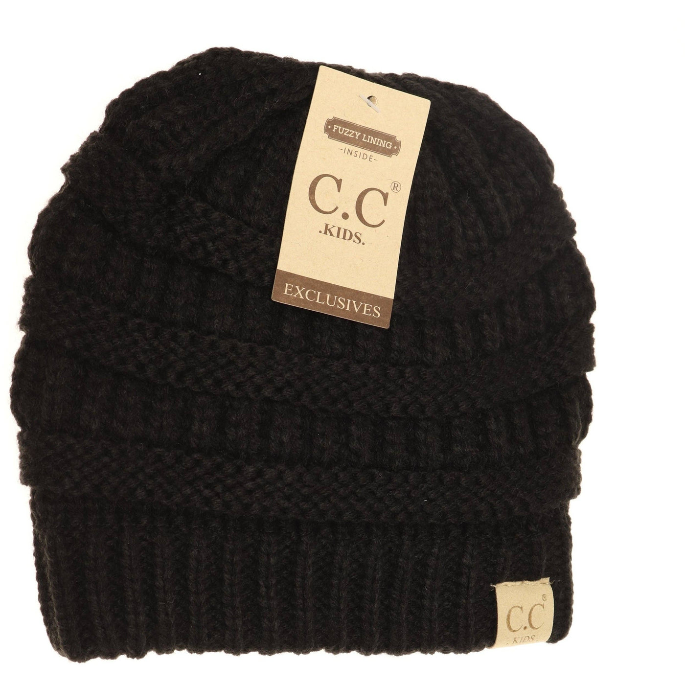 Kids Solid Fuzzy Lined CC Beanie