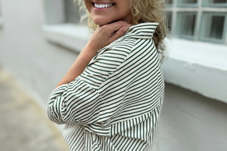 Textured Stripe Green Top