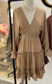 SATIN-SMOCKED-WAIST-DRESS