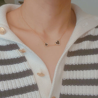 Double Hearts Necklace for Lovers