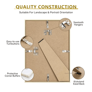 La Vie Photo - 5x7" Brushed Aluminum Photo Frame with 4x6" Mat – Gold