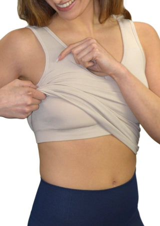 Built-In-Bra Tank: Steel Blue