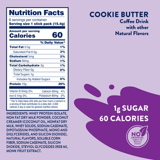 Jordan's Skinny Mixes cookie butter protein creamer nutrition facts label