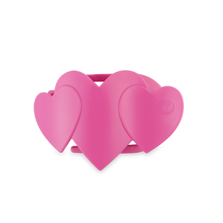 Pink Heart to Heart flat hair clip with three overlapping heart pieces