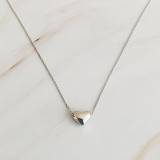 Love Bean Heart Necklace: Silver