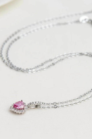 1 Carat Moissanite Heart Pendant Necklace - Just Believe Boutique