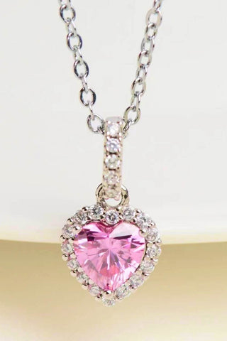1 Carat Moissanite Heart Pendant Necklace - Just Believe Boutique