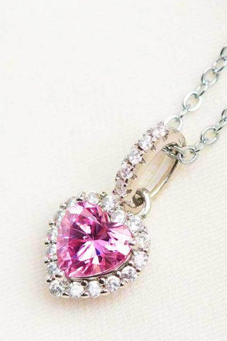 1 Carat Moissanite Heart Pendant Necklace - Just Believe Boutique