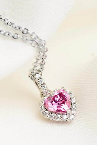 1 Carat Moissanite Heart Pendant Necklace - Just Believe Boutique
