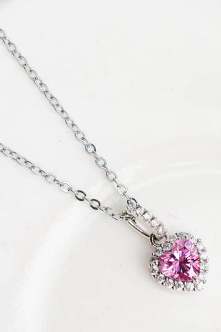 1 Carat Moissanite Heart Pendant Necklace - Just Believe Boutique