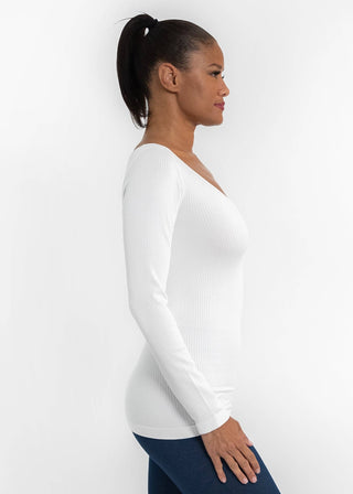 ELIETIAN - Ribbed Long Sleeve Top