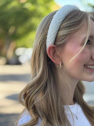 Beaded In Art Headband: White