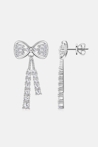 1.12 Carat Moissanite 925 Sterling Silver Bow Earrings - Just Believe Boutique