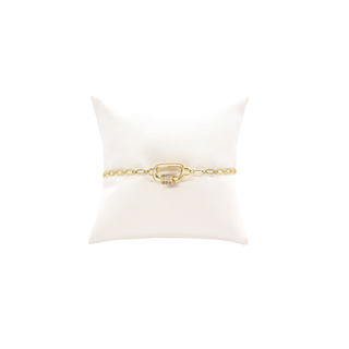 The Charm Bar Company - Gold Christie Charm Bracelet with Small Gabi Carabiner