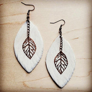 Oval Earrings in Blond Hair w/ Copper Feather - JustBelieve.Boutique