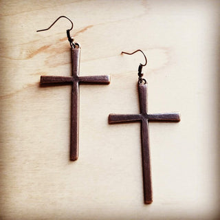 Copper Cross Earrings - JustBelieve.Boutique