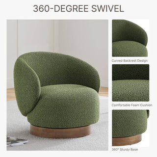Moss Green Swivel Accent Chair by ShipItFurniture