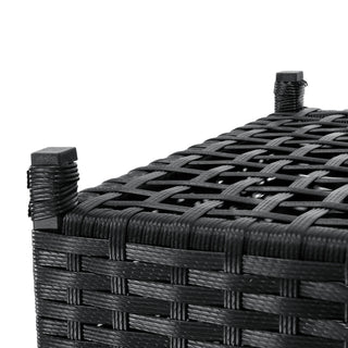 Sunnydaze Decor - Wicker Outdoor Trash Cans - Set of 2 - 26 Gal. and 15 Gal.