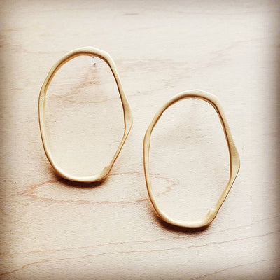 Matte Gold Hoop Earrings - JustBelieve.Boutique
