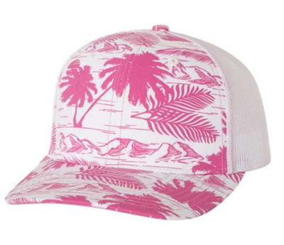 Bare Feet Only Pink Island Print Trucker hat