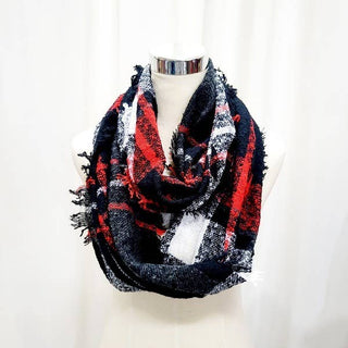 Plaid Pattern Infinity Scarves