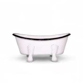 Farmhouse White Metal Bathtub Soap Dish