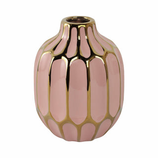 Sagebrook Home - Decorative Vase - Blush/Gold Ceramic Bud Abstract Modern,8in