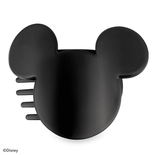Mickey-shaped flat hair clip, black with three-prong comb backing