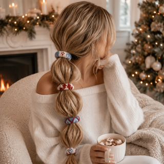 Winter Fair Isle Elastic Hair Tie, 5-Piece Set