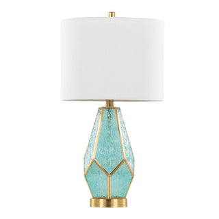 LumiSource Geo Rain Glass Table Lamp Set in Gold