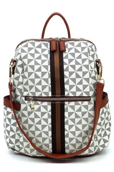 PM Monogram Striped Convertible Backpack - JustBelieve.Boutique