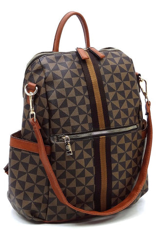 PM Monogram Striped Convertible Backpack - JustBelieve.Boutique