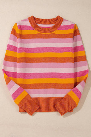 Robin Striped Sweater: Gray Stripe / S