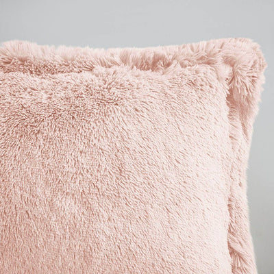 Shaggy Fur 3-Piece Comforter or Duvet Cover Set, Pink: Full/Queen / Duvet Cover