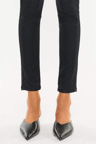 High Rise Black Coated Ankle Skinny Jean