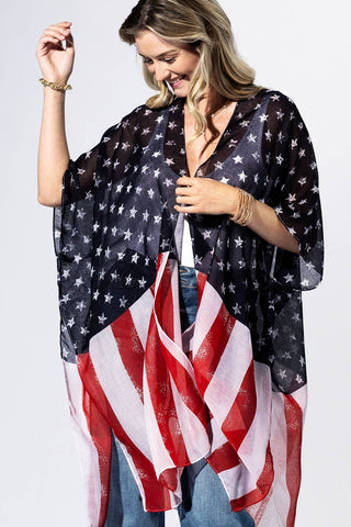 Navy Flag Stars & Stripes Kimono